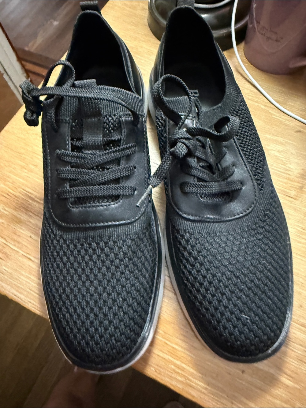 Bass Men's Black Knit Lace-Up casual shoes